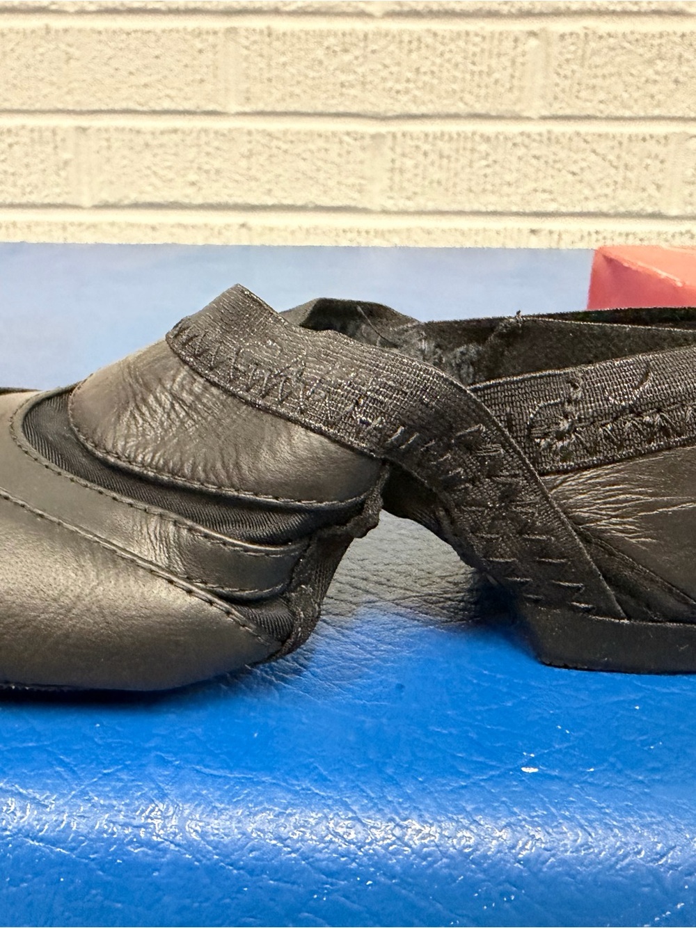 Capezio Black Leather Slip-On Dance Flats